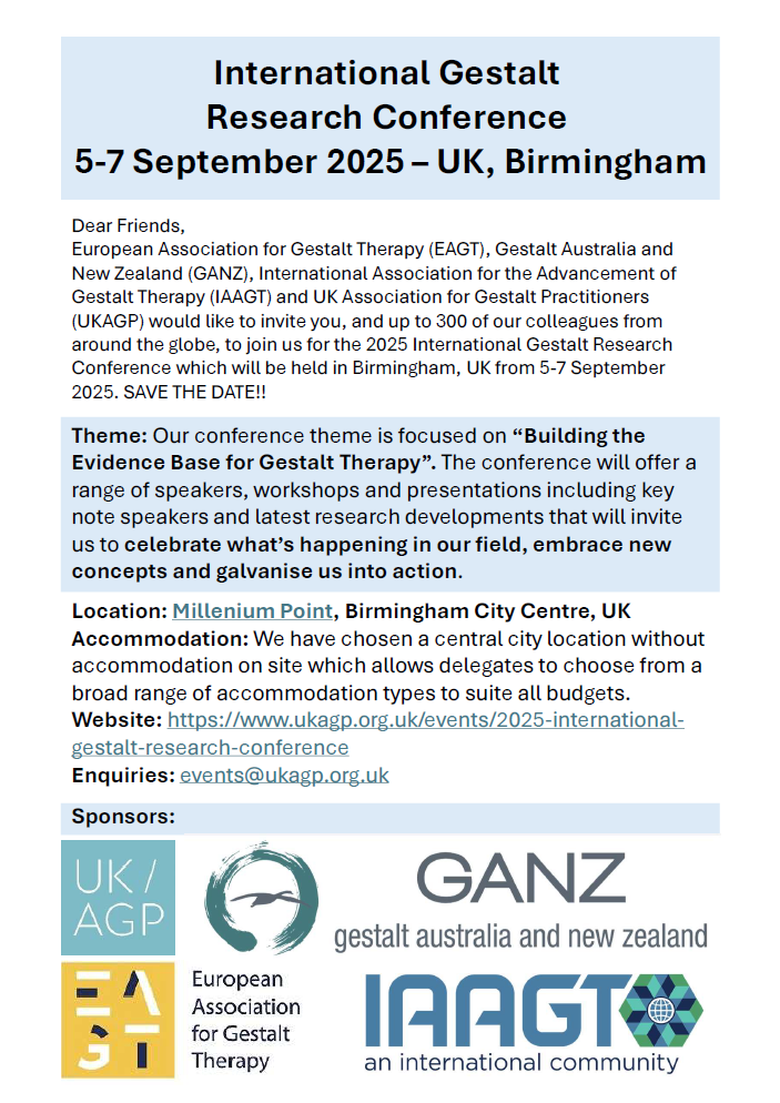 International Gestalt Research Conference 5-7 September 2025