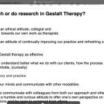 Teaching research in Gestalt Therapy trainings